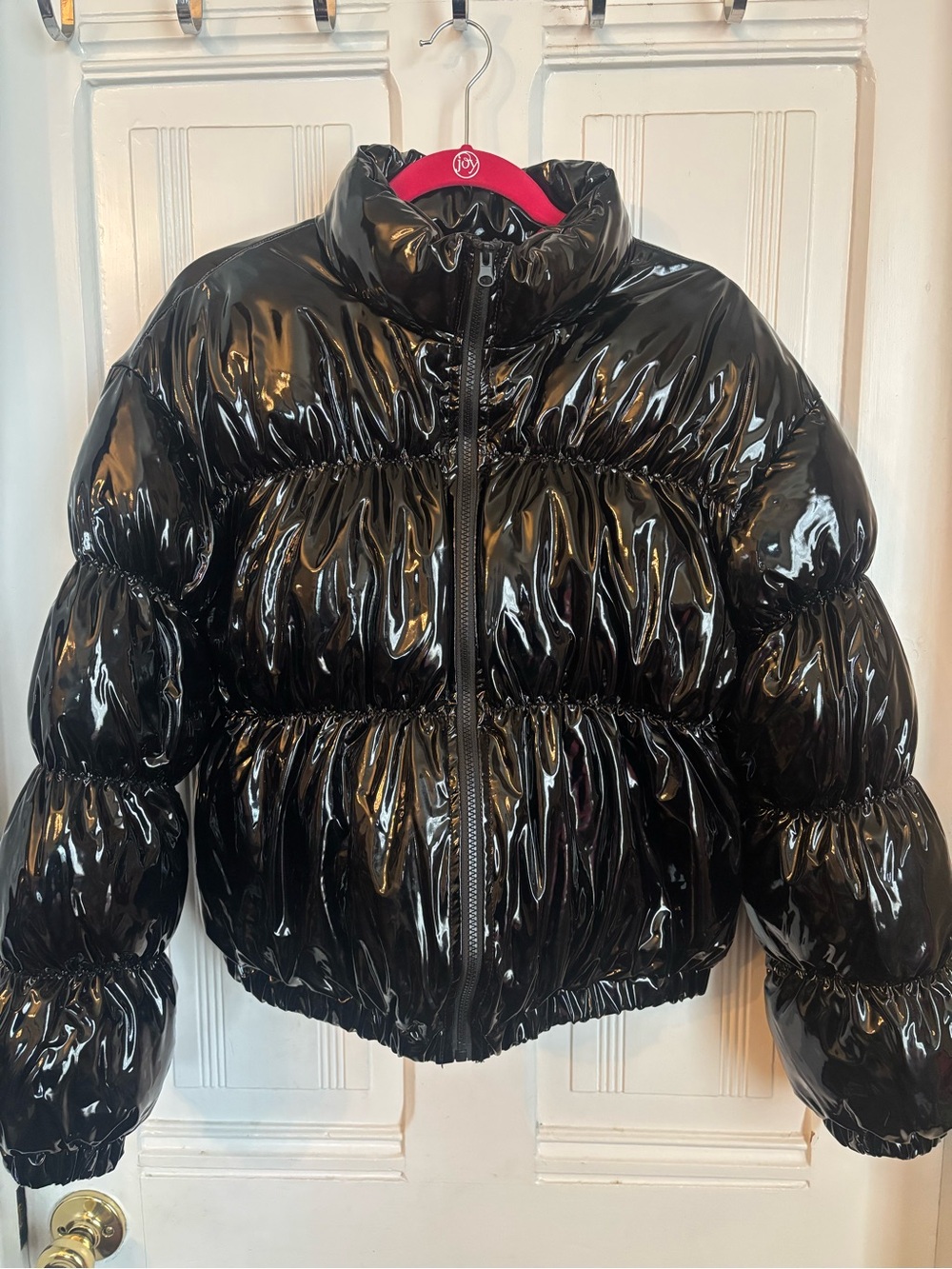 Steve Madden Black Glossy Puffer Jacket